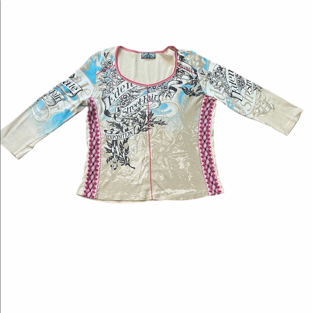 vintage graphic pattern long sleeve